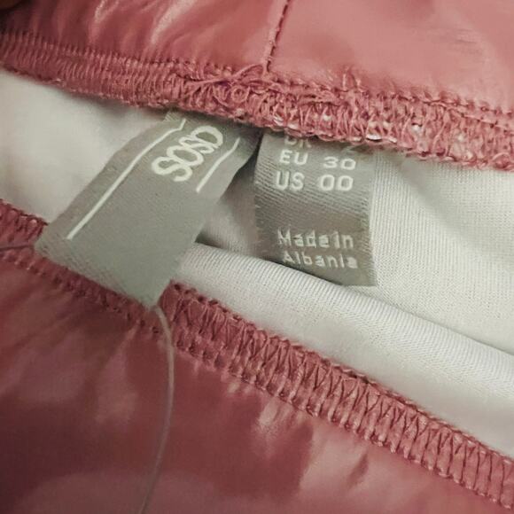 NEW! Asos Petite Wet Plastic Look Skirt Pencil Midi Pink Bodycon Rose - 00 - Picture 5 of 5